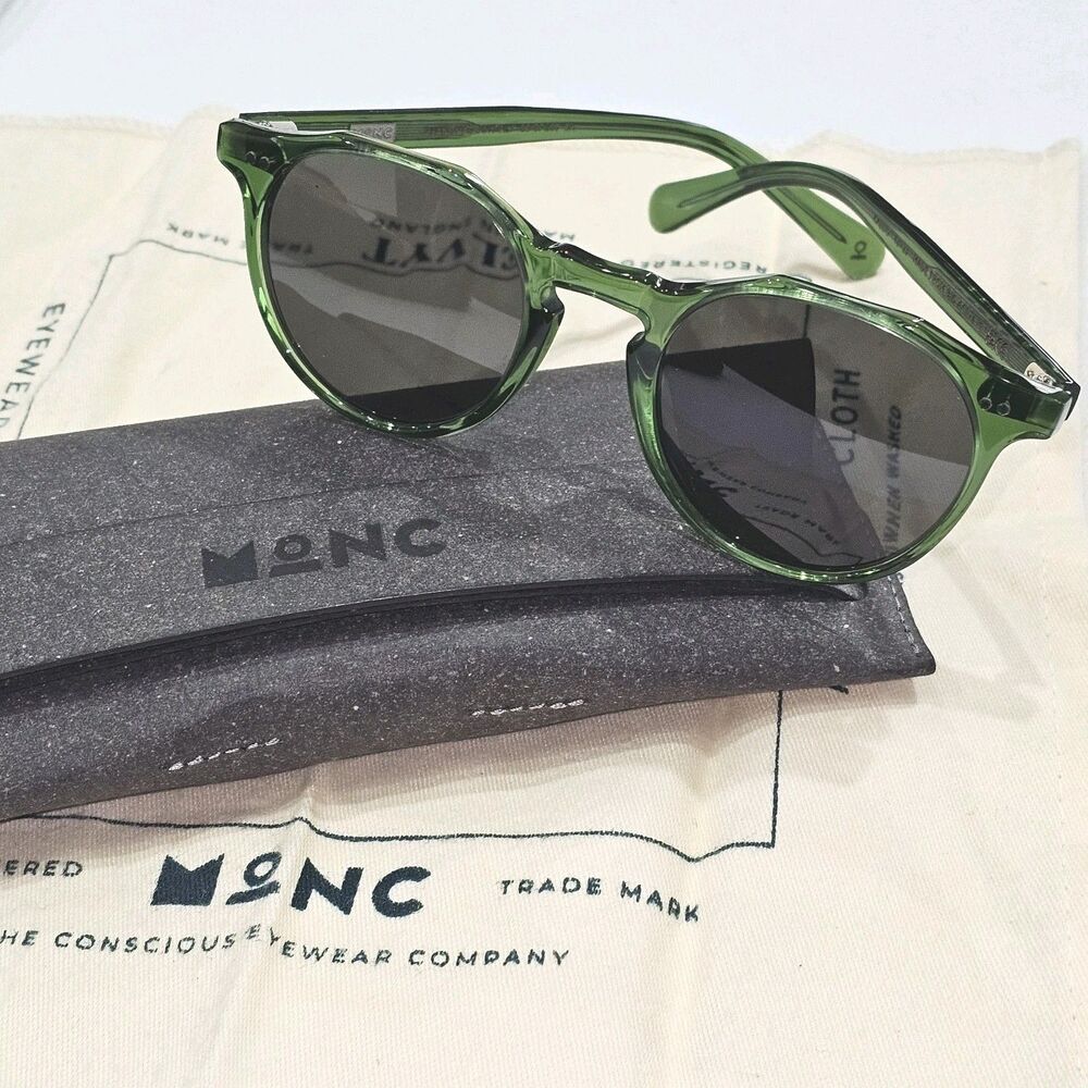 Designer MONC Kallio Sunglasses - Case & Cloth Included. Green, Number 89 of 266